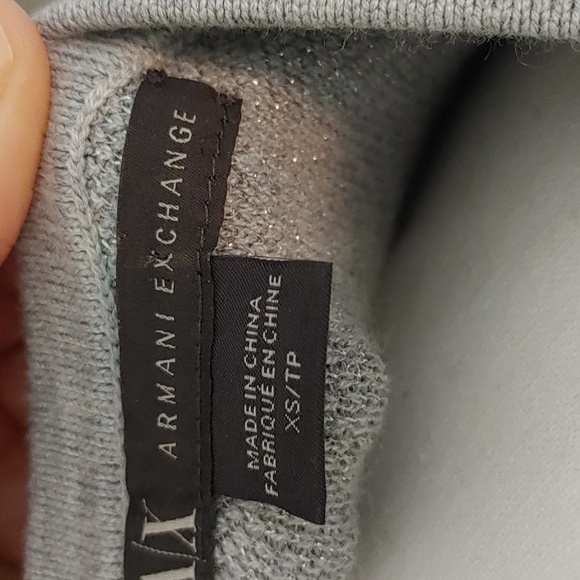 Sexy Armani Exchange XS gray sweater dress circle pattern, short sleeves - Picture 5 of 7